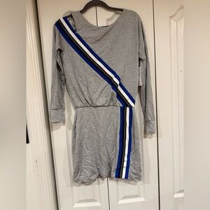 Bailey 44 Gray Dress with Blue and White Stripes